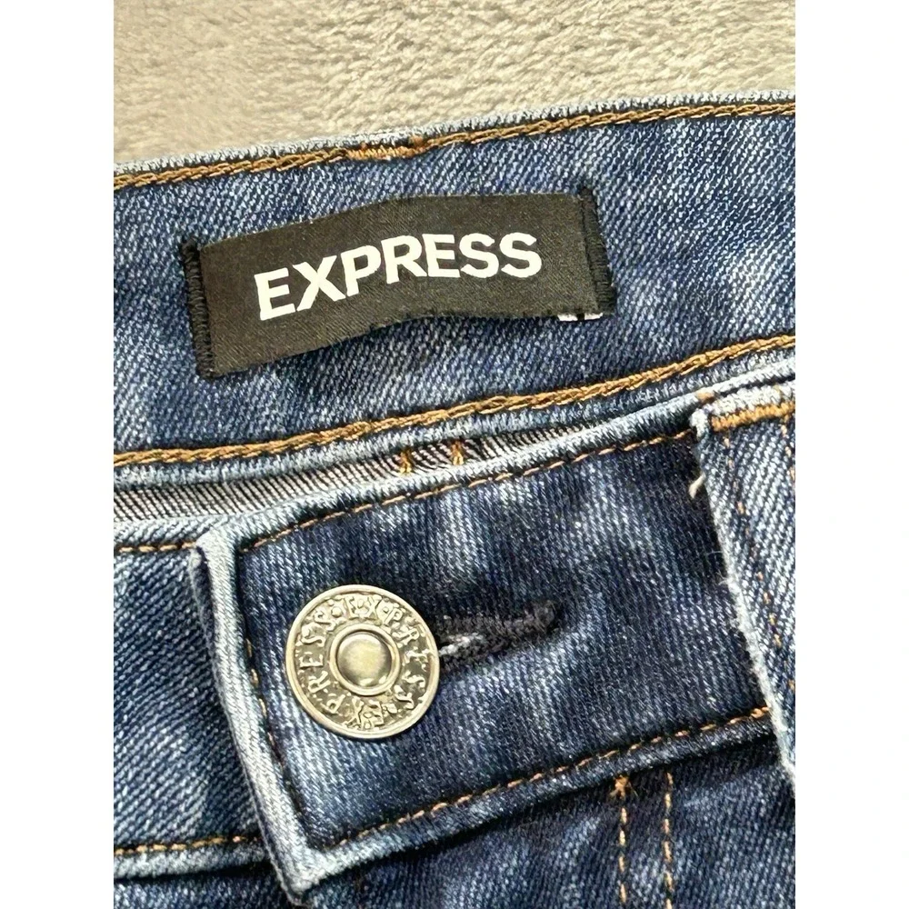 Express Men 30x30 (W32) Blue Jeans Straight Guys Work 4 Way Hyper Stretch Grunge